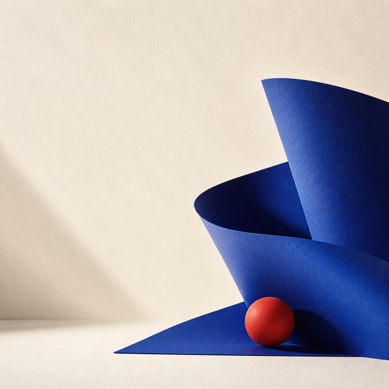 Composition en papier bleu Ligerien et point terre cuite